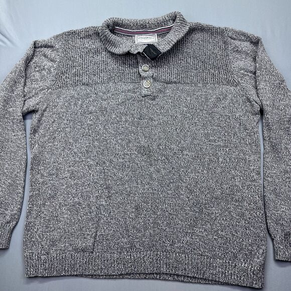 Flag & Anthem Sweater Mens XXL Beige Knit Pullover 1/4 Button Long Sleeve - Picture 3 of 15